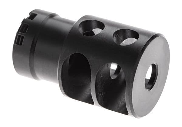 Tactical muzzle brakes for airsoft guns with threaded barrels