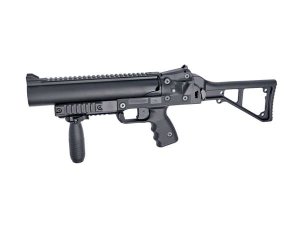 Tactical airsoft grenade launcher replicas for airsoft skirmishes