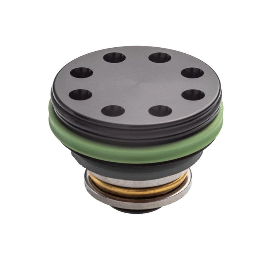 Ventilated AEG piston head for improved air seal performance
