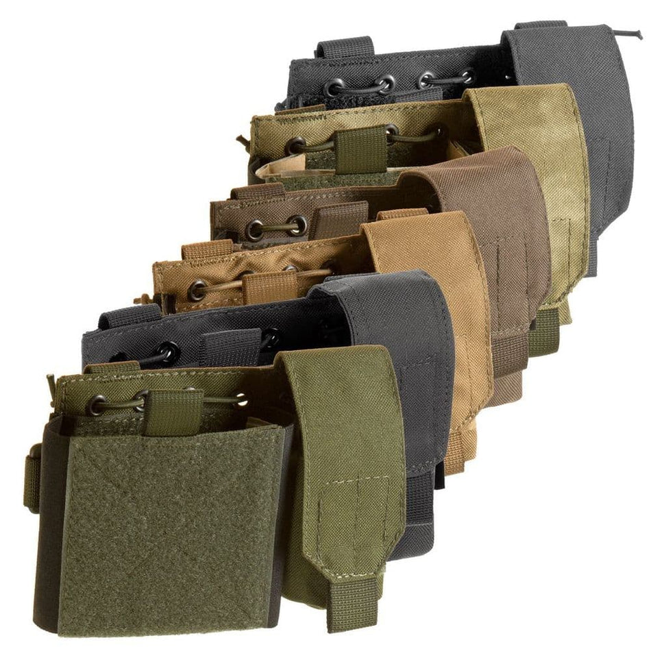 MOLLE admin pouch with compartments holding tools, notebook, and accessories