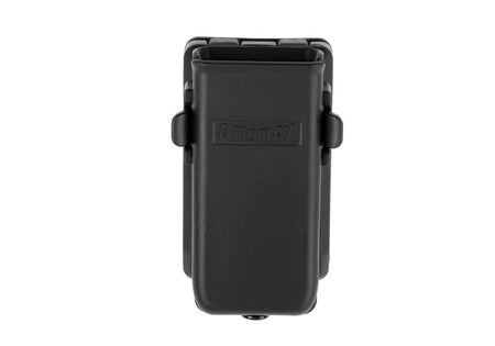 Amomax Universal Single Pistol Magazine Pouch With Belt Clip Black