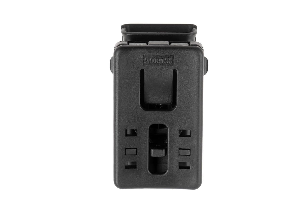 Amomax Universal Single Pistol Magazine Pouch With Belt Clip Black