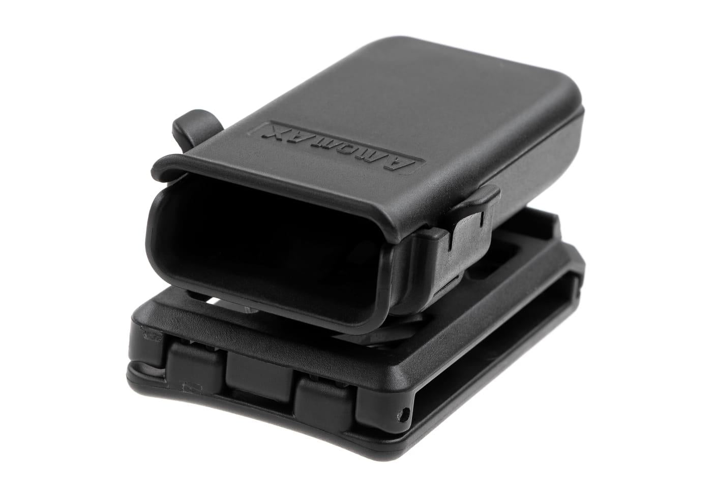 Amomax Universal Single Pistol Magazine Pouch With Belt Clip Black