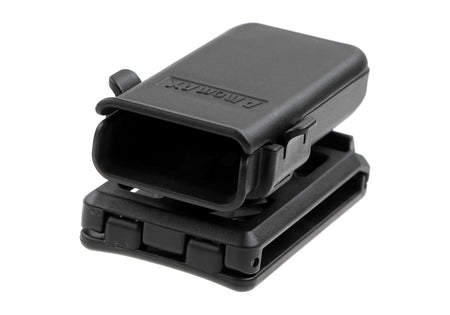 Amomax Universal Single Pistol Magazine Pouch With Belt Clip Black