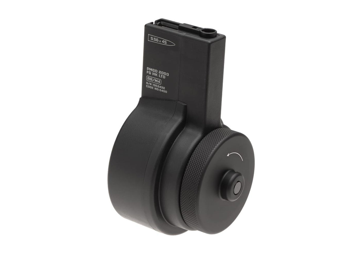 ARES Airsoft M4 M16 Manual Wind Drum Magazine 2150 Round Black 6mm