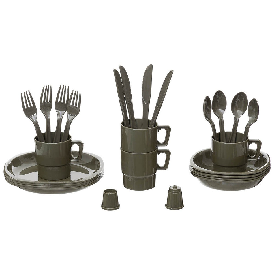 MFH Camping Plastic Mess Kit Set 26 Piece