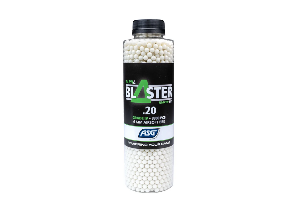 ASG Alpha Blaster Green Tracer BB's 0.20g 3300 Bottle