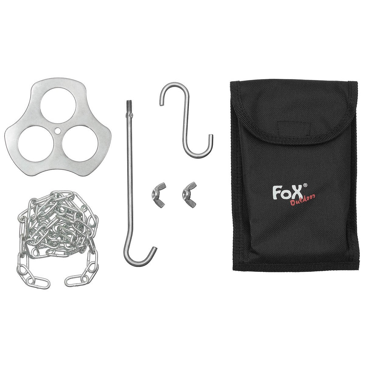 Fox Outdoors Camp Fire Tripod Cooking Pot Holder Stainless Steel