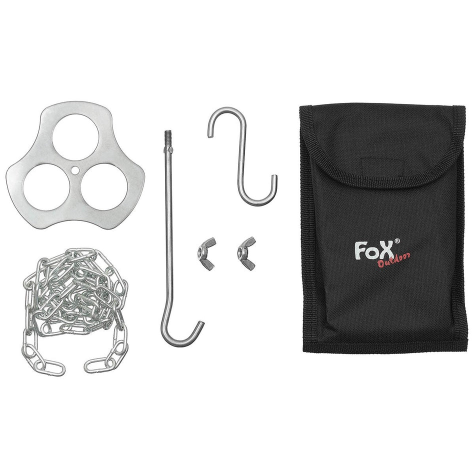 Fox Outdoors Camp Fire Tripod Cooking Pot Holder Stainless Steel