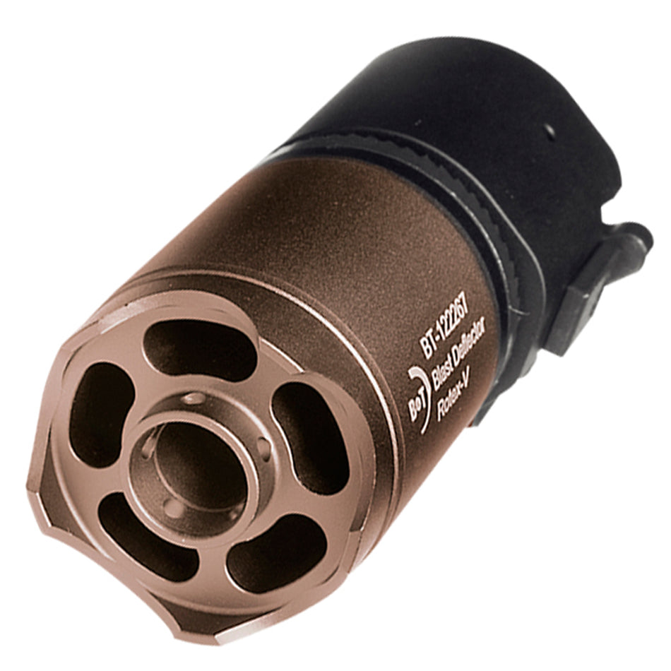 B&T Rotex-V Barrel Extension Mock Suppressor 95mm Blast Deflector Mud Desert/Tan
