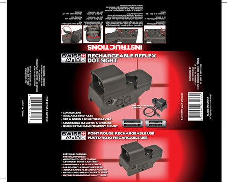 Swiss Arms Rechargeable Reflex Dot Sight Green / Red