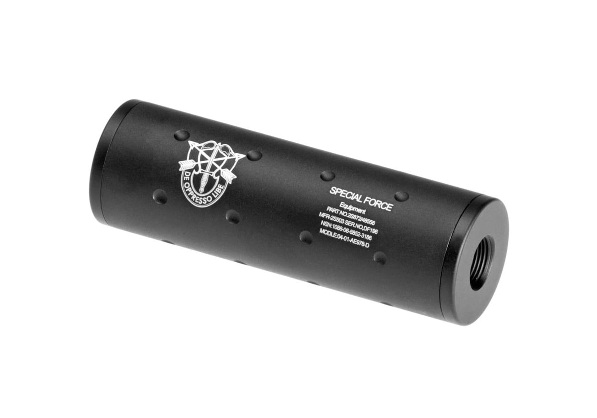 FMA Special Forces Logo Airsoft Silencer 107mm Black
