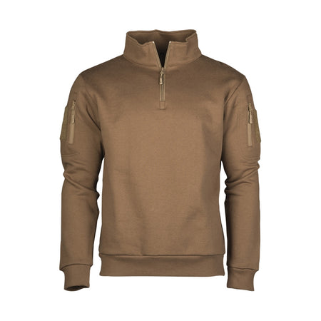 Mil-Tec Mens Mid Layer Sweatshirt with Zipper Dark Coyote