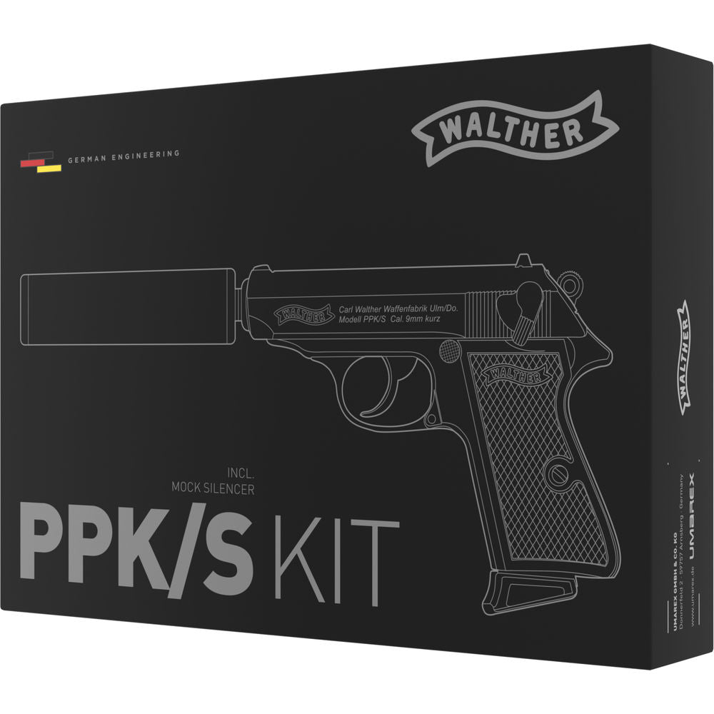 Walther PPK/S Airsoft Pistol With Silencer Kit GBB