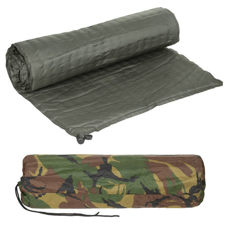 Ex Army Surplus Dutch Thermal Camping Mat Olive Self-Inflatable Camo Bag