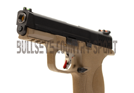 WE WET-05 Airsoft Pistol GBB Tan Frame Black Slide Silver Barrel