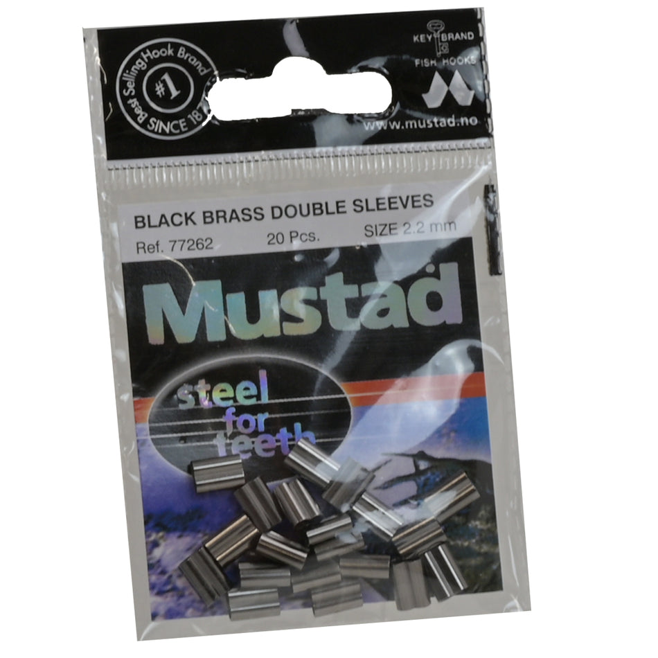 Mustad Fishing Black Brass Sleeve Double 2.2mm
