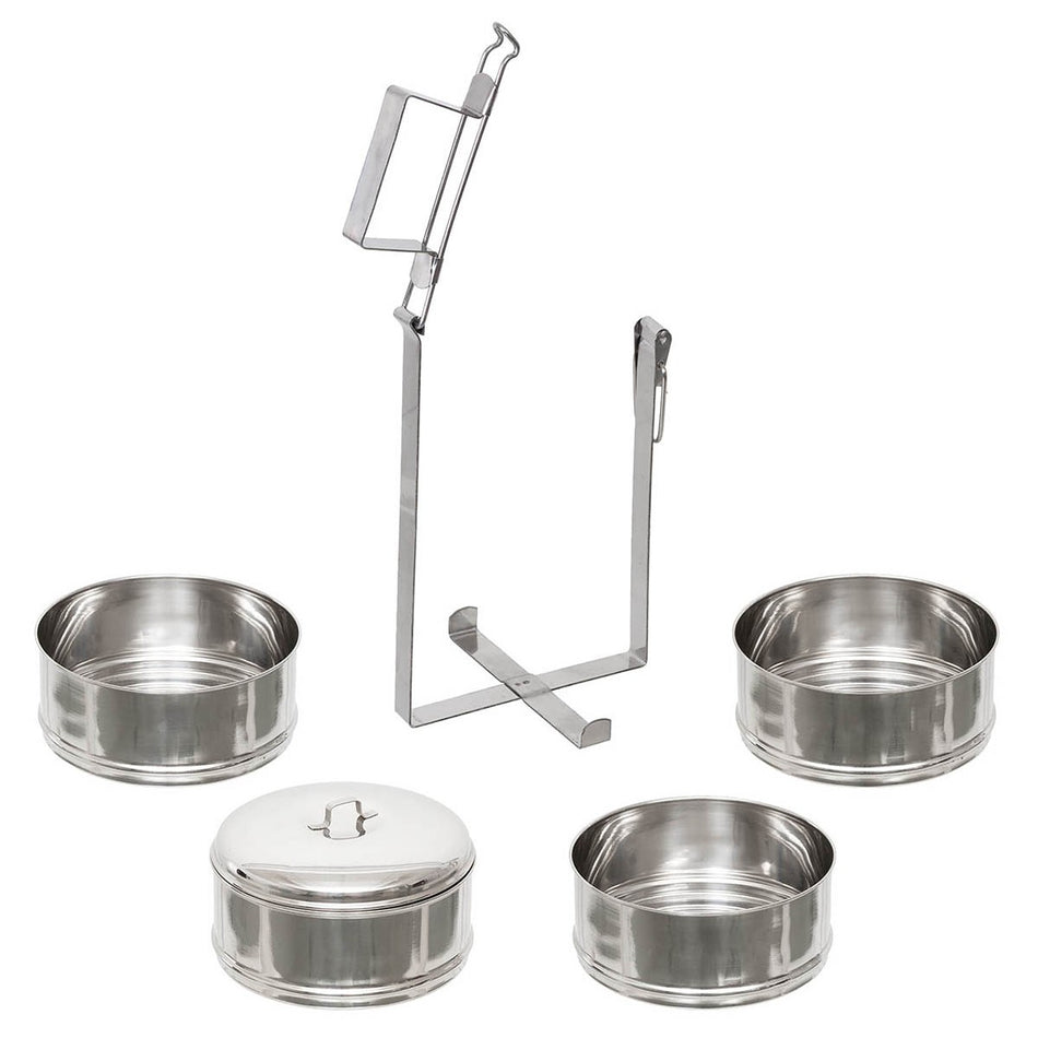 Fox Outdoors Camping Saucepan Set 4 Part Stainless Steel