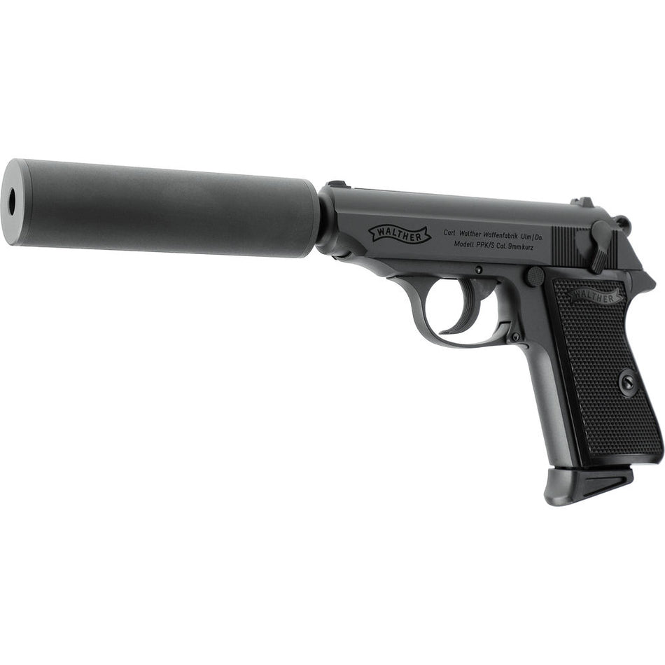 Walther PPK/S Airsoft Pistol With Silencer Kit GBB
