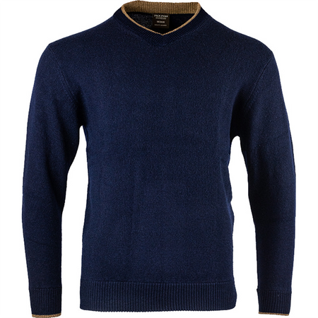 Jack Pyke Mens Ashcombe 100% Lambwool V-Neck Jumper Navy 