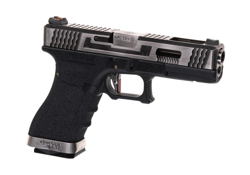 WE Airsoft G-Force EU17 SV Silver Barrel Silver Slide Black Frame Green Gas Pistol