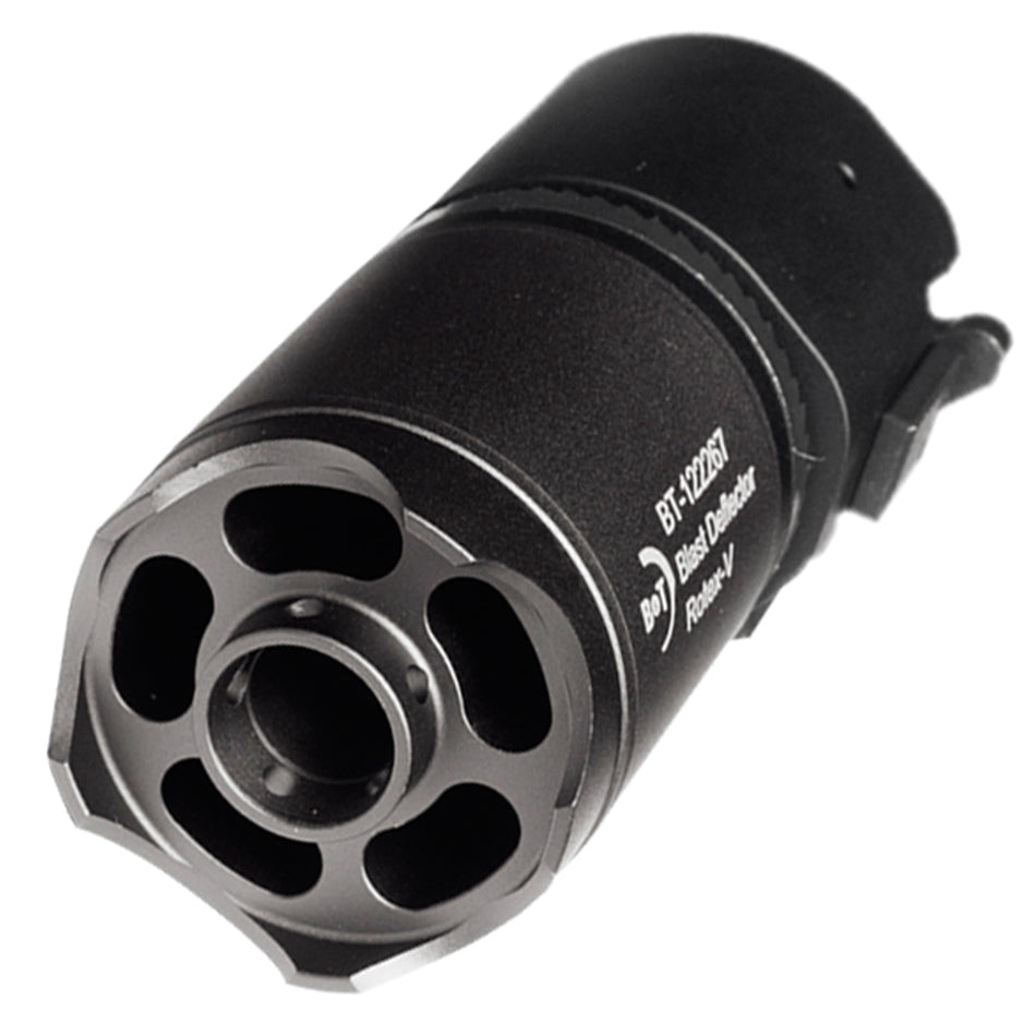 B&T Rotex-V Barrel Extension Mock Suppressor 95mm Blast Deflector Black 