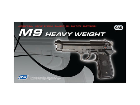 ASG Airsoft M9 Pistol GBB Green Gas
