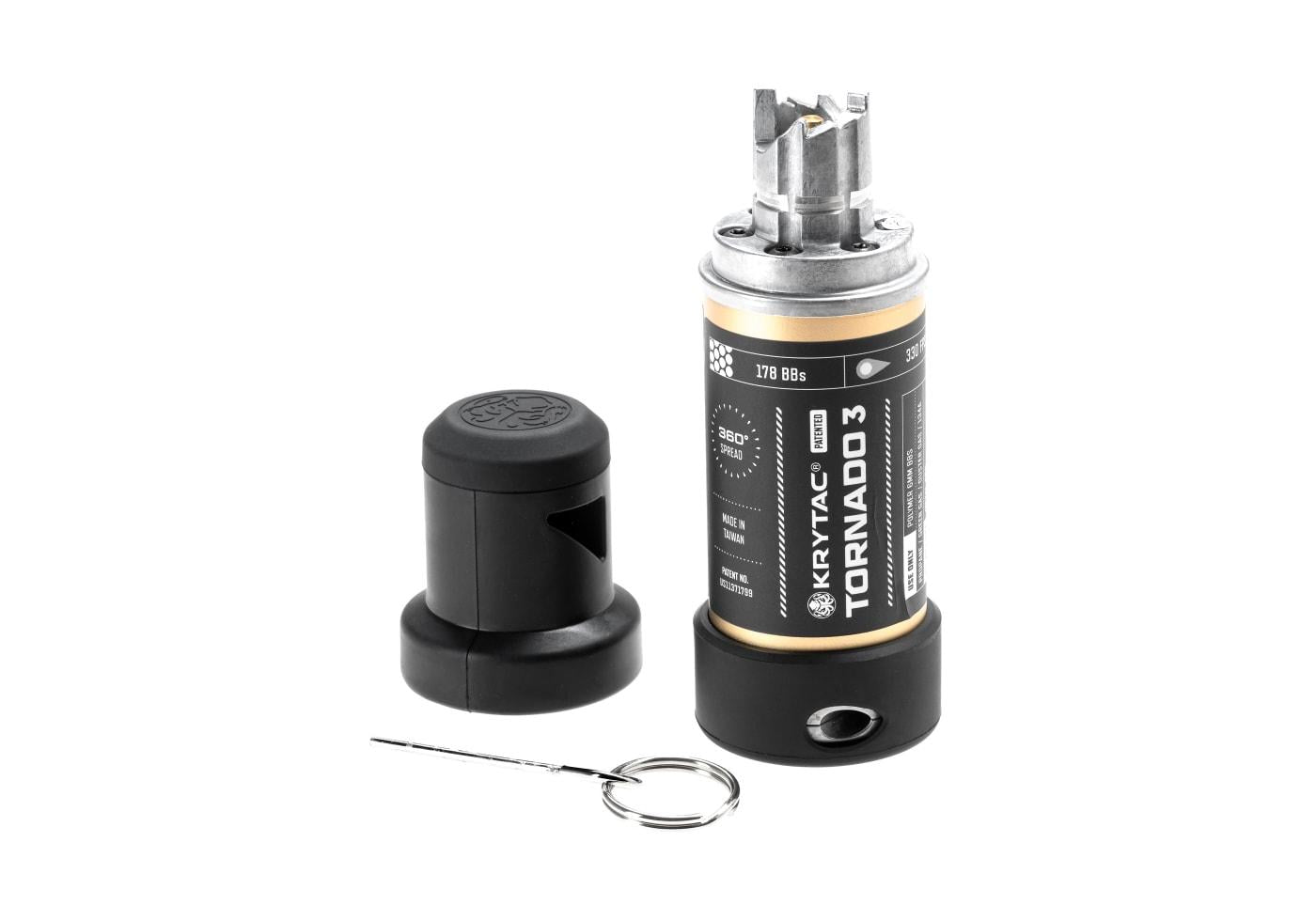 Krytac Tornado 3 Timer Frag Airsoft Gas Grenade Black