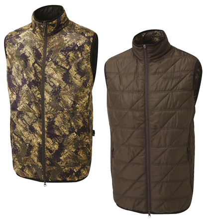 ShooterKing Mens Reversible Body Warmer Brown Olive Forest Mist