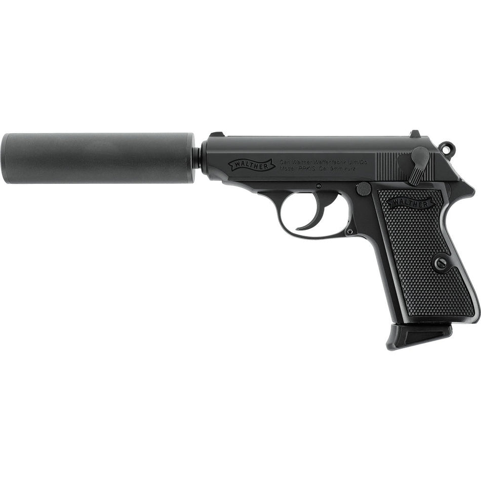 Walther PPK/S Airsoft Pistol With Silencer Kit GBB