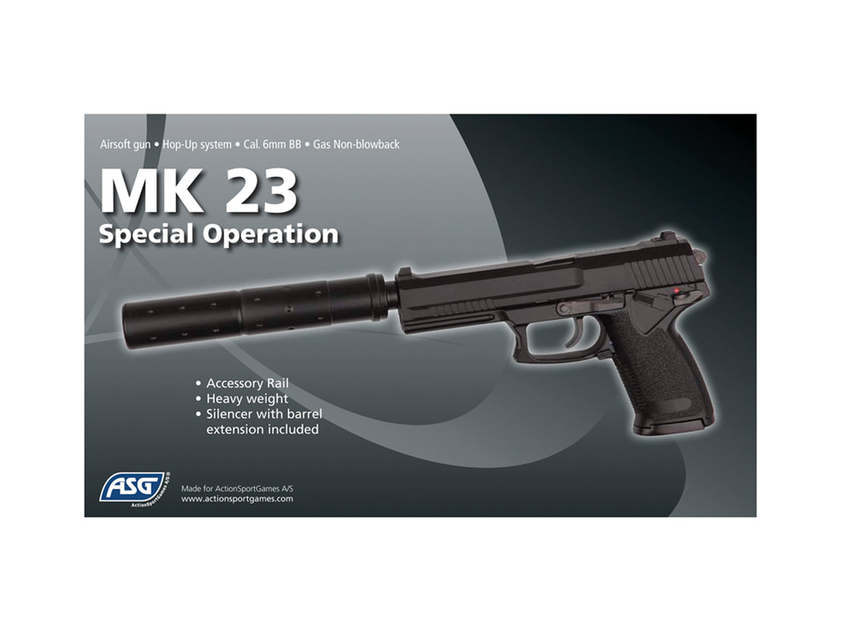 ASG MK 23 Special Operations Airsoft Pistol Gas Non Blow Back