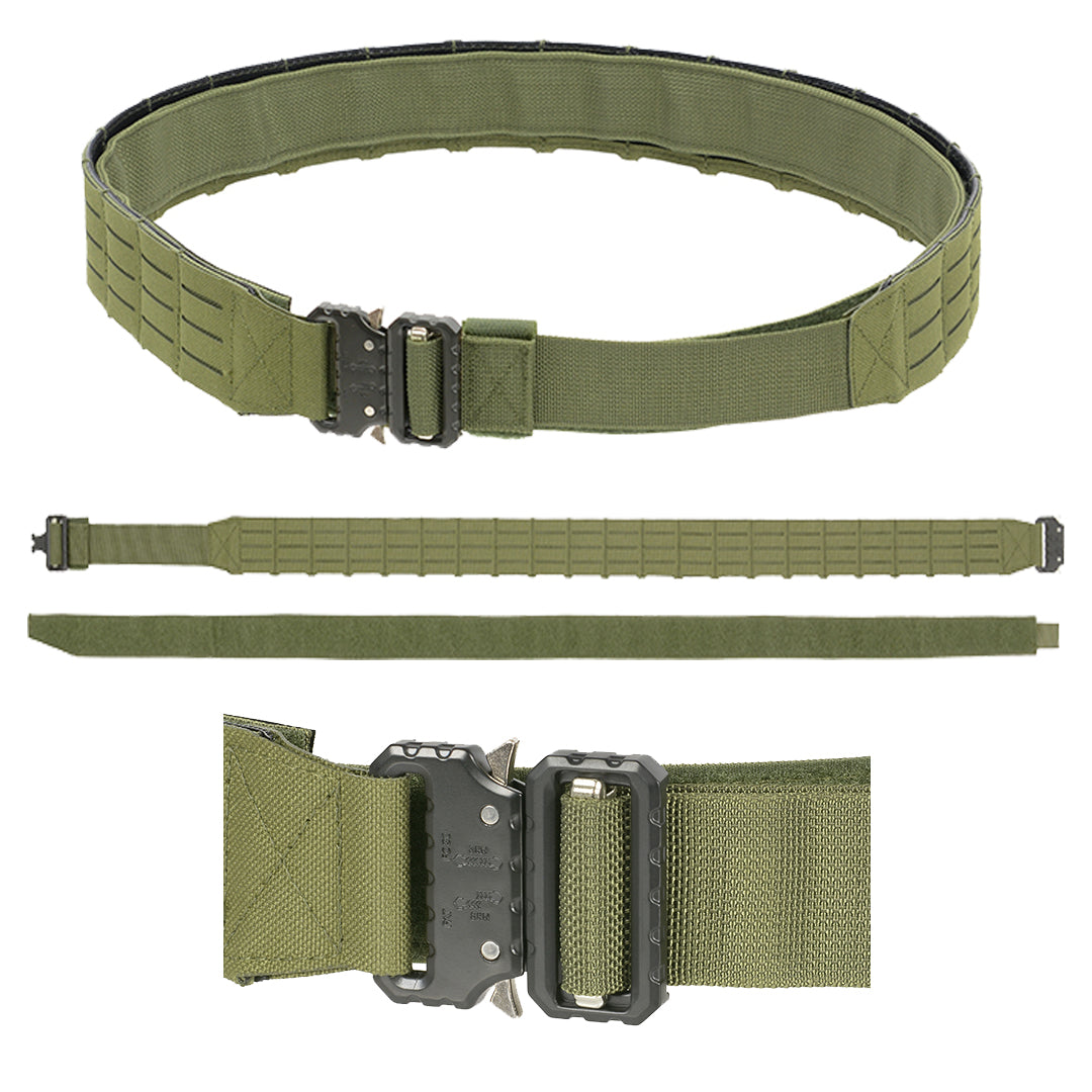 8 Fields Laser Cut Molle Tactical Duty Range Belt QR OD Green
