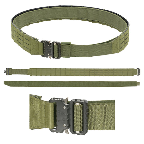 8 Fields Laser Cut Molle Tactical Duty Range Belt QR OD Green