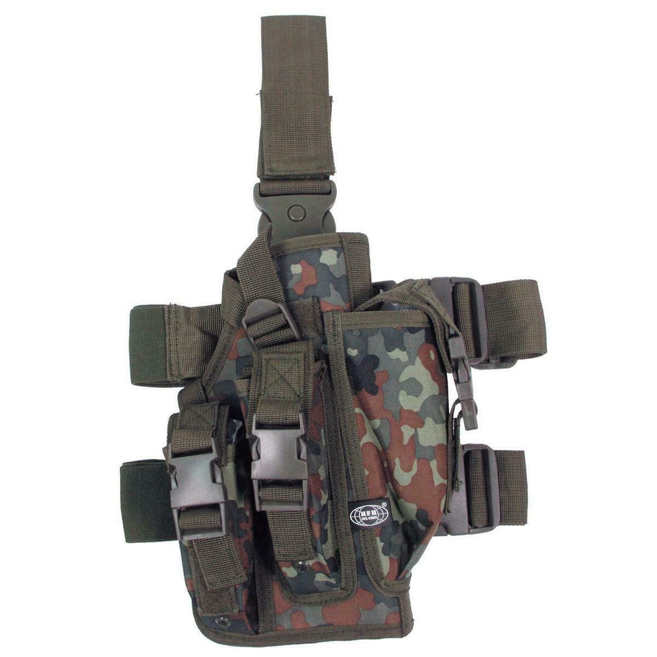 MFH Large Drop Leg Holster German Flecktarn Camo