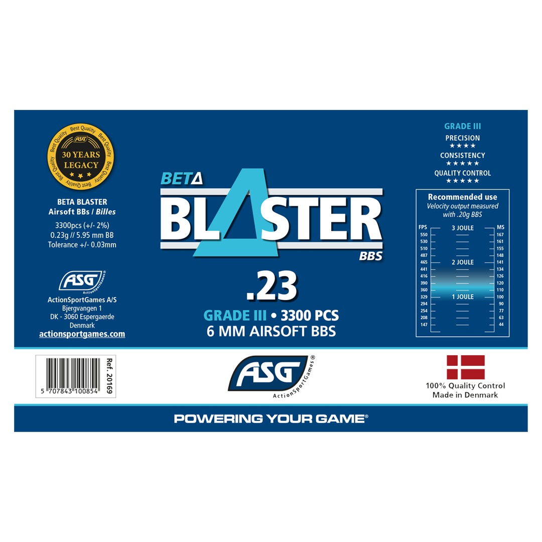 ASG Beta Blaster Airsoft BBs 0.23g 3300 Bottle