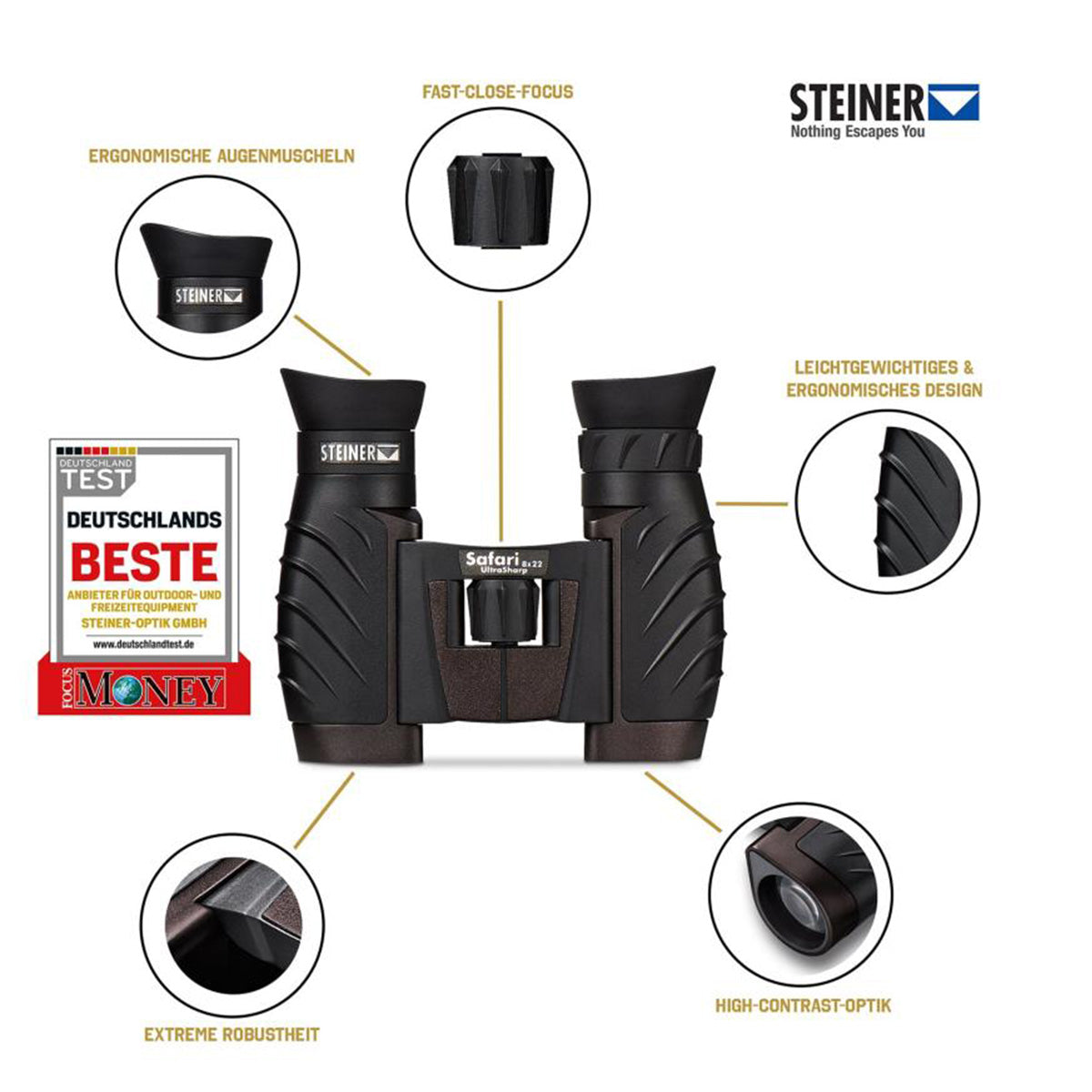 Steiner Safari Ultrasharp Binoculars 8x22 