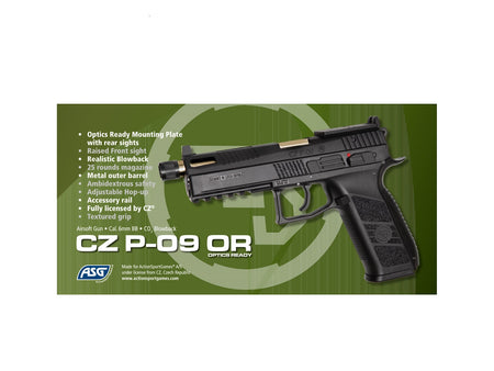 ASG CZ P-09 Airsoft Pistol GBB OR Pistol Black