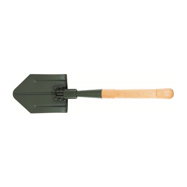 MFH CH Folding Spade with Wooden Handle 2-part OD Green