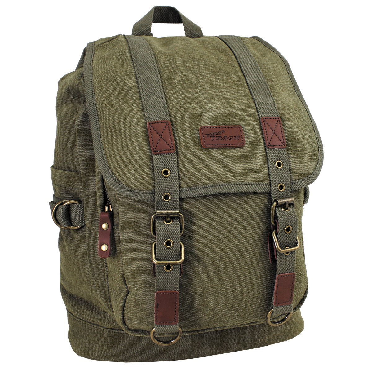 Pure Trash Canvas Vintage Backpack 35L OD Green