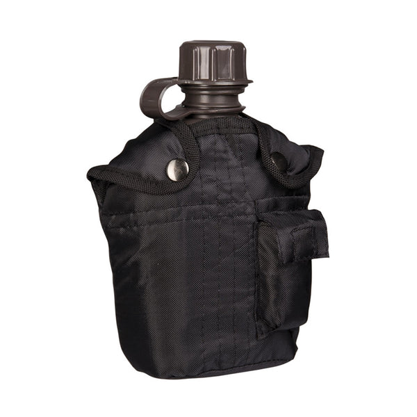 Mil-Tec 1L US Army Style Canteen Water Bottle with Cover Black