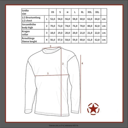 MFH Mens Long Sleeve US Style Army T-Shirt CZ M95