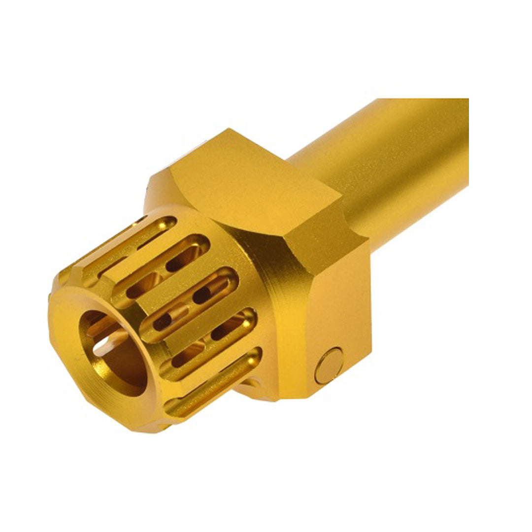 CowCow Airsoft Pistol Fast Lock Outer Barrel Compensator & Barrel Set Gold G17/18 Series
