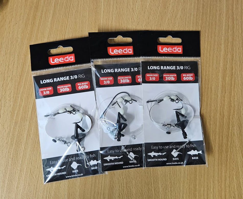Leeda Sea Fishing Rig Long Range 3/0 30lb x 3 Packs BULK BUY 