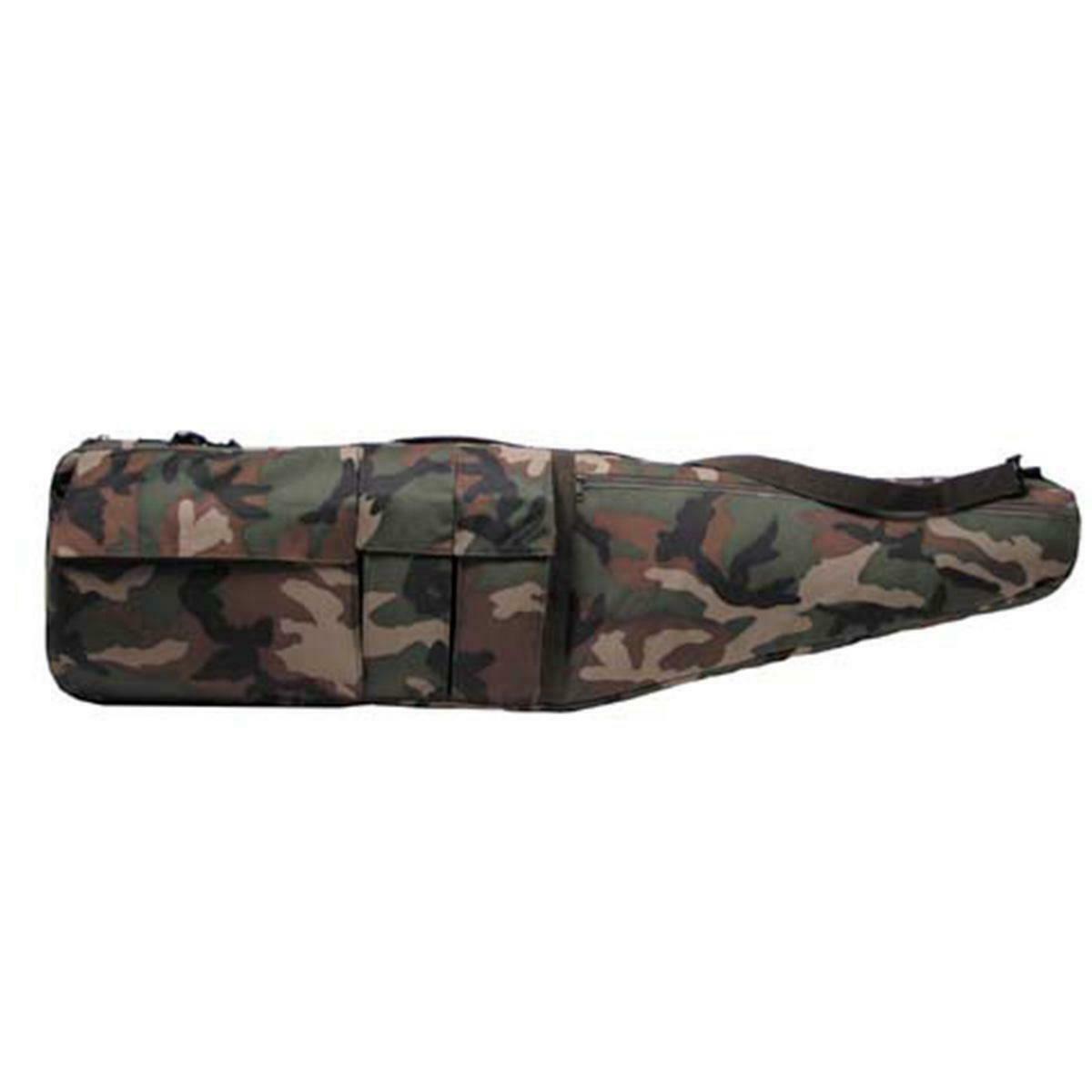 MFH Military Style Sniper Rifle Carry Case Padded Woodland Camo