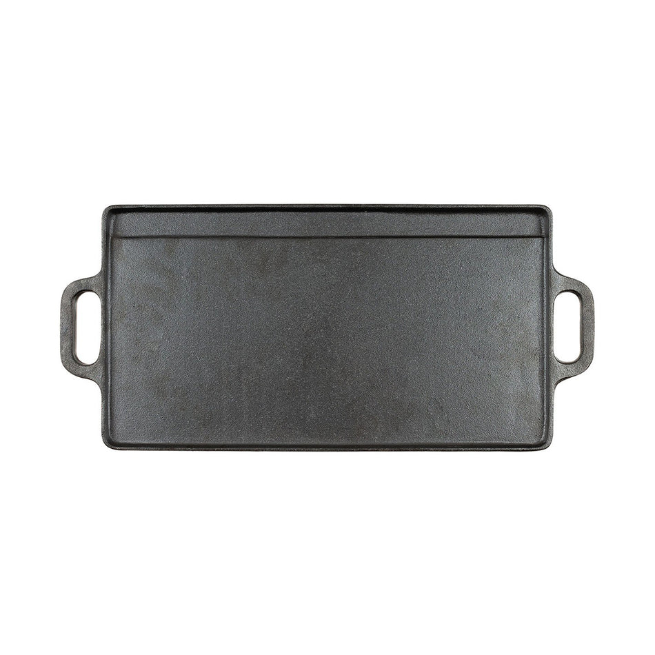Fox Outdoors Camping Cast Iron Griddle with 2 Handles Black