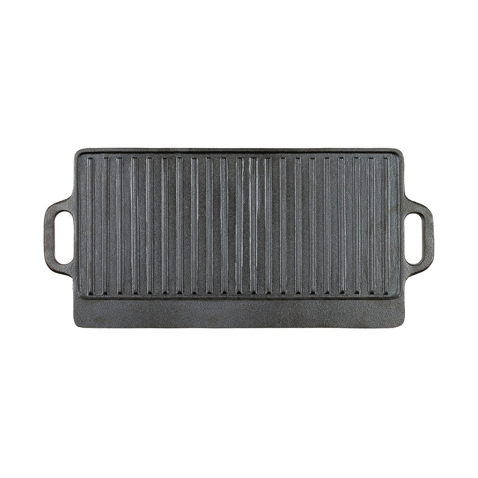 Fox Outdoors Camping Cast Iron Griddle with 2 Handles Black
