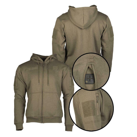 Mil-Tec Hoodie Fleece With Zipper Green 