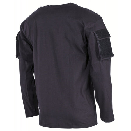 MFH Tactical T-Shirt Long Sleeved With Arm ID Panels Black