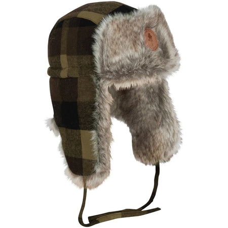 Pinewood Classic Checkered Trapper Hat Green