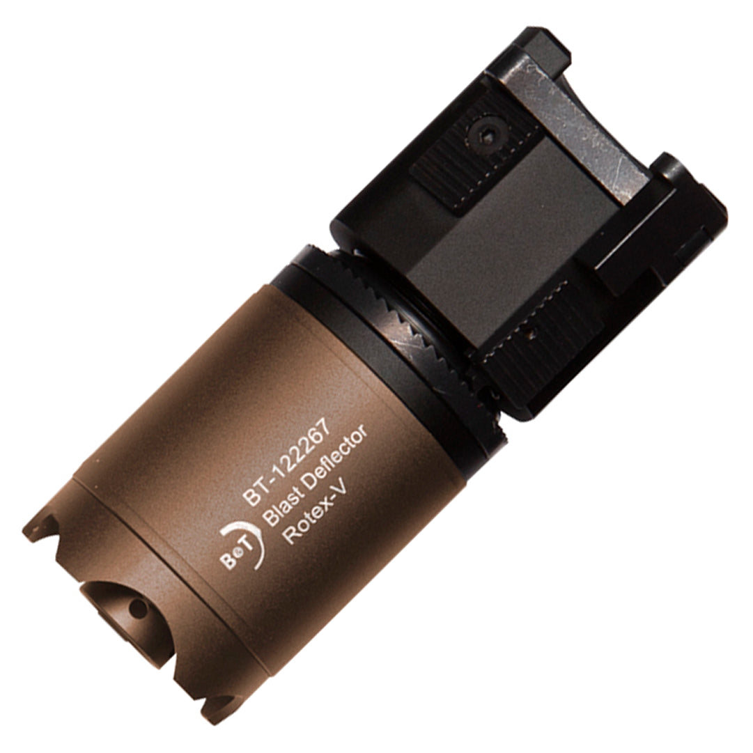 B&T Rotex-V Barrel Extension Mock Suppressor 95mm Blast Deflector Mud Desert/Tan